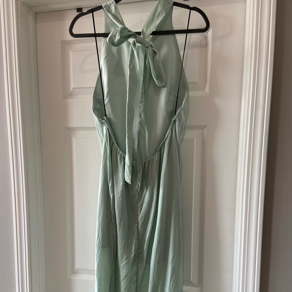 H&M open back midi dress, slit in leg, tie top
